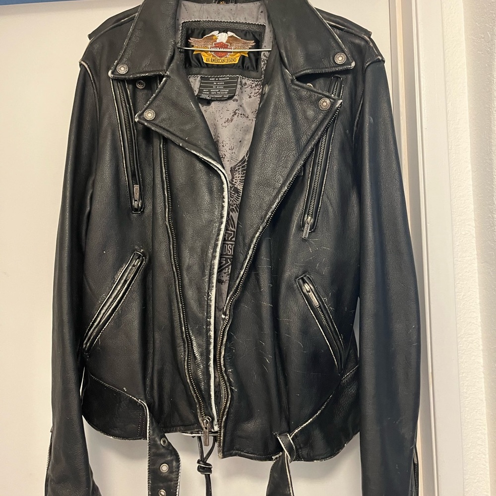 Nice heavy leather vintage Harley Davidson jacket XL